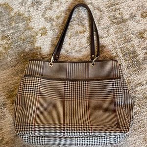 Ralph Lauren Vintage 90s Shoulder Bag. Houndstooth fabric.